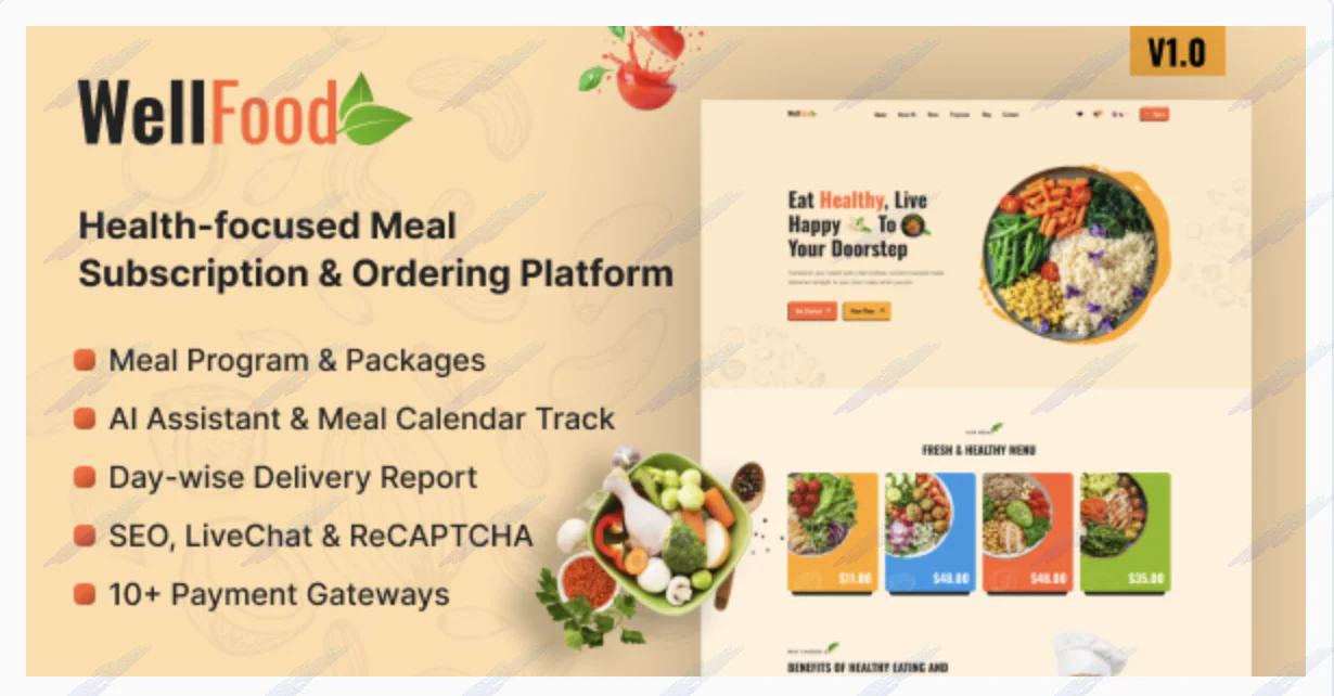 WellFood - Health-Focused Meal Subscription & Ordering Platform