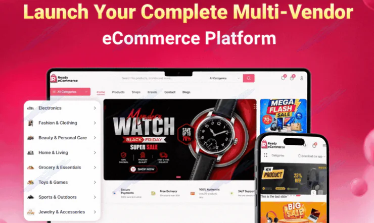 Ready eCommerce - Complete Multi Vendor eCommerce Mobile App, Customer Website with Store POS